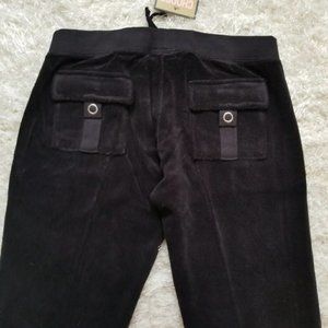 Juicy Couture Black Terry Cloth Capri Pants, Large